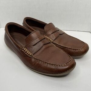 Cole Haan Motogrand Penny Loafer Men's 11 M British Tan Leather Drivers C24577